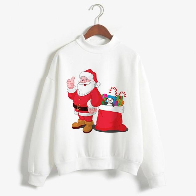 Fashion Christmas Sweater Black Long Sleeve Women Ladies Femme Harajuku Female Clothes Plus Size Winter New Year Pullover