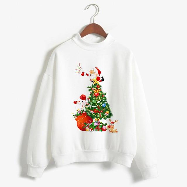 Fashion Christmas Sweater Black Long Sleeve Women Ladies Femme Harajuku Female Clothes Plus Size Winter New Year Pullover