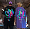 Unisex Unicorn Reflective Print Casual T Shirt Oversize Shirts Short Sleeves Couple Clothes