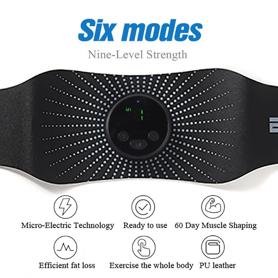 Abdominal Muscle Stimulator Trainer EMS ABS Electro Stimulation Vibrating Belt Massage Patch Slimming Home Gym Fitness Equipment