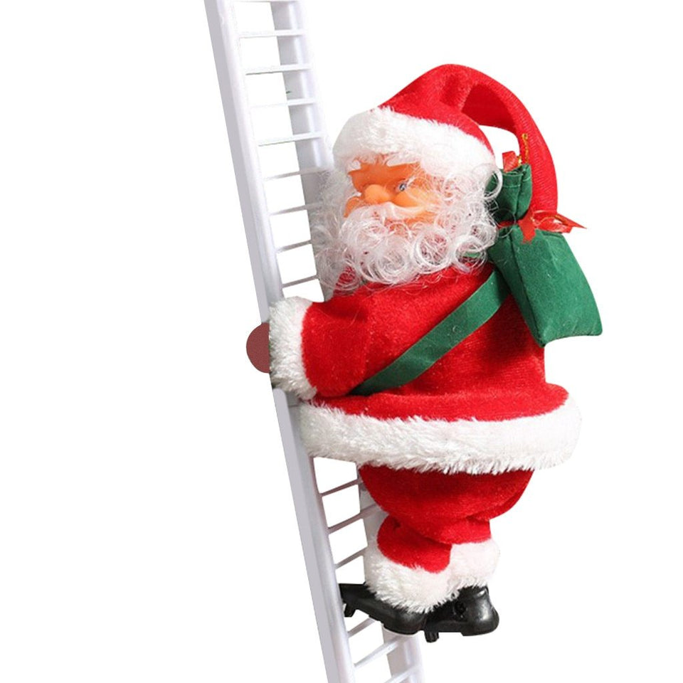 Christmas Santa Claus Electric Climb Ladder Hanging Decoration Christmas Tree Ornaments Funny New Year Kids Gifts Toys M810#