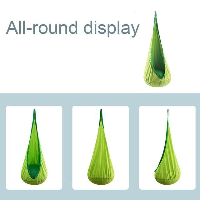 Swing Pod Children Roof Air Cushion Hammock Chair Courtyard Zipper Hanging Seat Home Space Saving Comfortable Indoor Tree