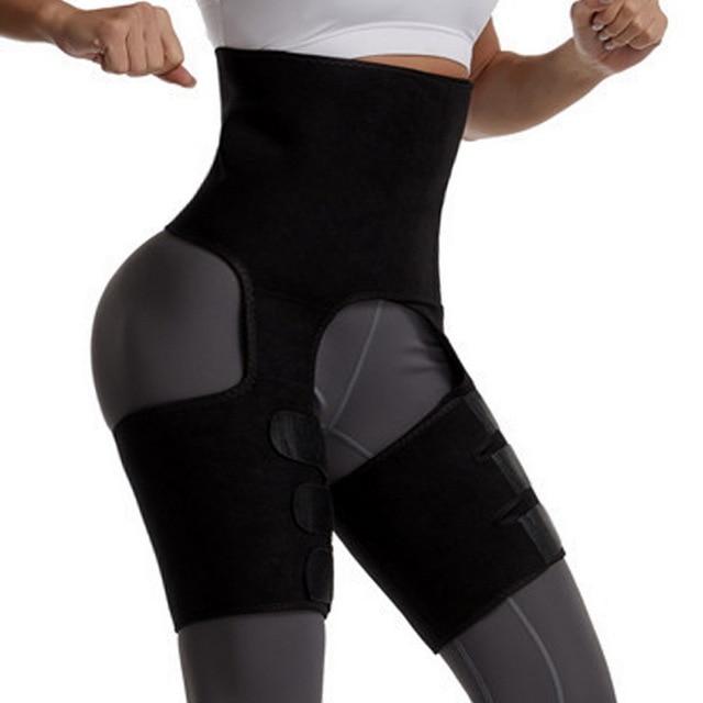 Women High Waist Thigh Trimmer Neoprene Sweat Shapewear Slimming Leg Body Shapers Adjustable Waist Trainer Slimming Belt