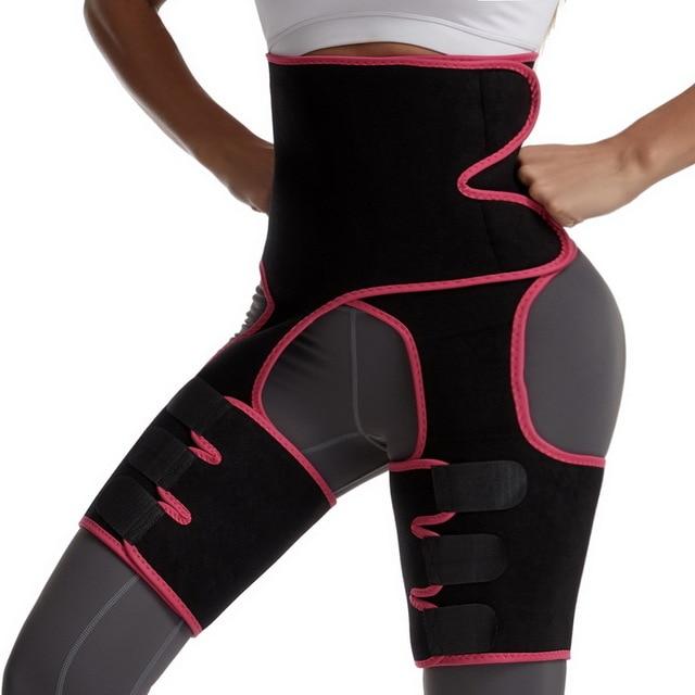 Women High Waist Thigh Trimmer Neoprene Sweat Shapewear Slimming Leg Body Shapers Adjustable Waist Trainer Slimming Belt