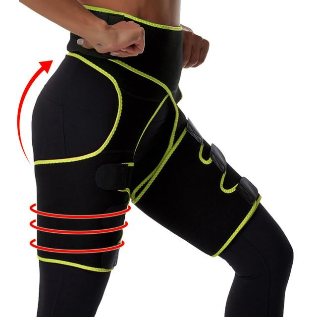 Women High Waist Thigh Trimmer Neoprene Sweat Shapewear Slimming Leg Body Shapers Adjustable Waist Trainer Slimming Belt
