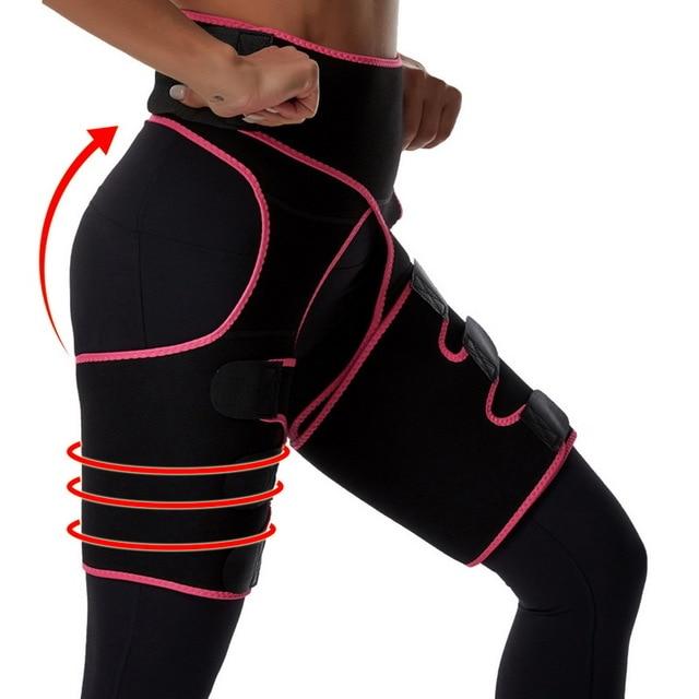 Women High Waist Thigh Trimmer Neoprene Sweat Shapewear Slimming Leg Body Shapers Adjustable Waist Trainer Slimming Belt