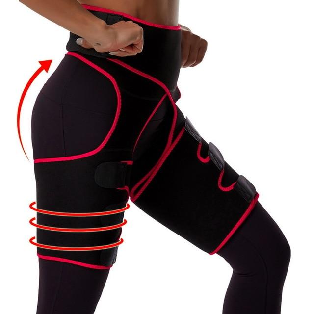Women High Waist Thigh Trimmer Neoprene Sweat Shapewear Slimming Leg Body Shapers Adjustable Waist Trainer Slimming Belt