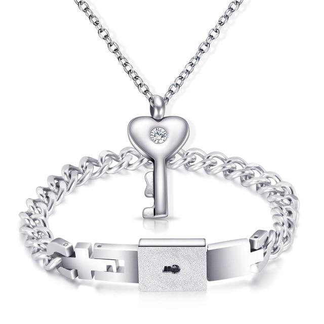Love Lock Your Heart Bracelet Set