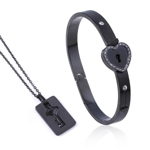 Love Lock Your Heart Bracelet Set