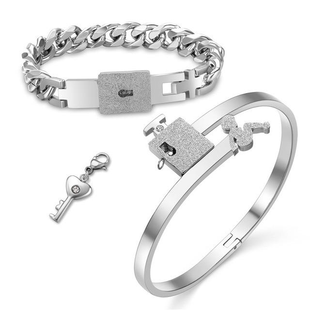 Love Lock Your Heart Bracelet Set
