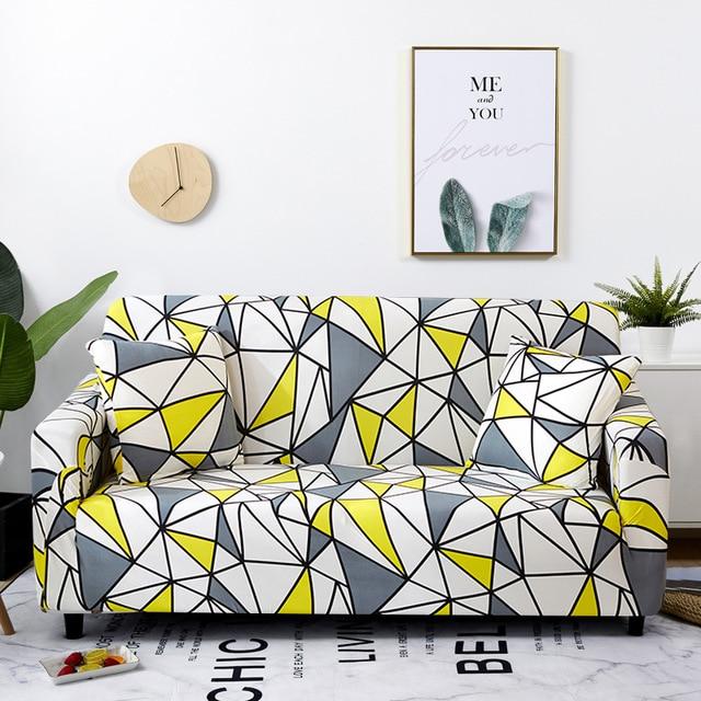Stretch Slipcovers Sectional Elastic Stretch Sofa Cover for Living Room Couch Cover L shape Armchair Cover Single/Two/Three seat