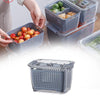 Plastic Double Sealed Drain Storage Box Refrigerator Fruit Vegetable Drain Storage Containers With Lid Kitchen Fridge Organizer