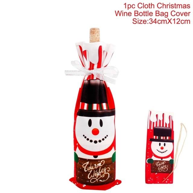 Santa Claus Christmas Wine Bottle Cover  Xmas Ornaments Gifts, New Year 2021