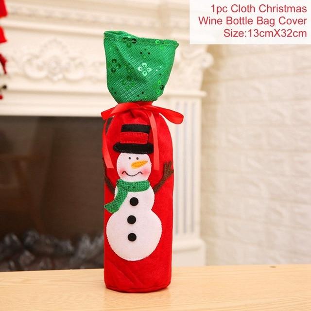 Santa Claus Christmas Wine Bottle Cover  Xmas Ornaments Gifts, New Year 2021