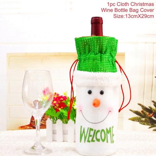Santa Claus Christmas Wine Bottle Cover  Xmas Ornaments Gifts, New Year 2021