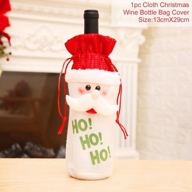 Santa Claus Christmas Wine Bottle Cover  Xmas Ornaments Gifts, New Year 2021