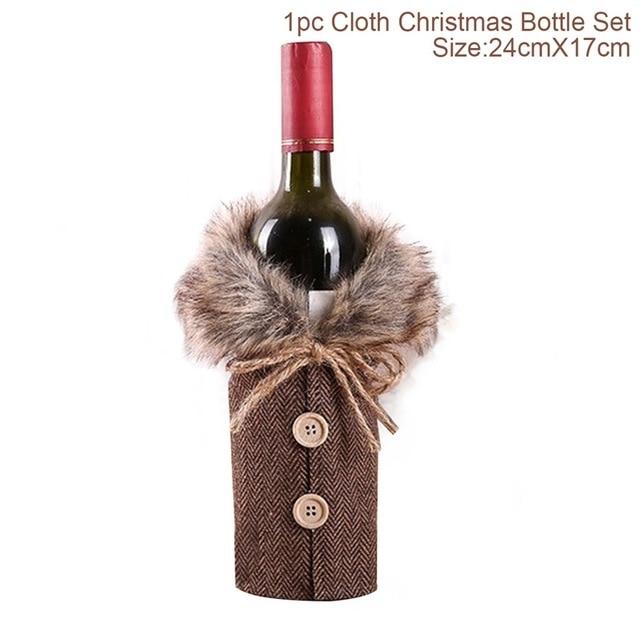 Santa Claus Christmas Wine Bottle Cover  Xmas Ornaments Gifts, New Year 2021