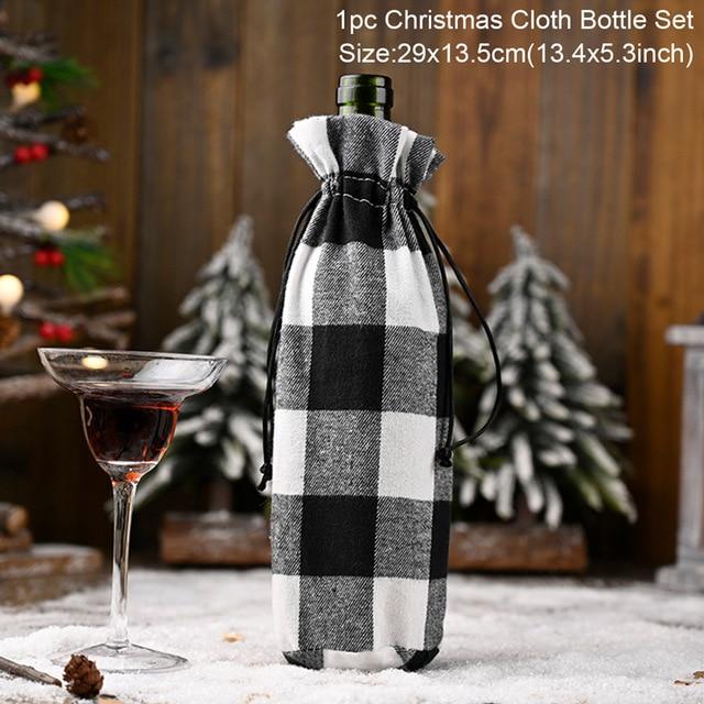 Santa Claus Christmas Wine Bottle Cover  Xmas Ornaments Gifts, New Year 2021