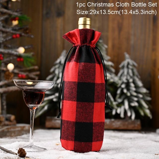 Santa Claus Christmas Wine Bottle Cover  Xmas Ornaments Gifts, New Year 2021