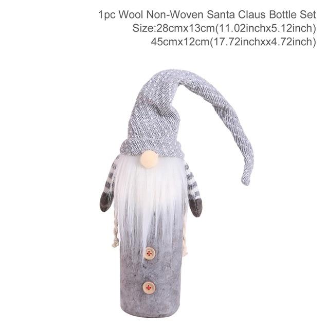 Santa Claus Christmas Wine Bottle Cover  Xmas Ornaments Gifts, New Year 2021