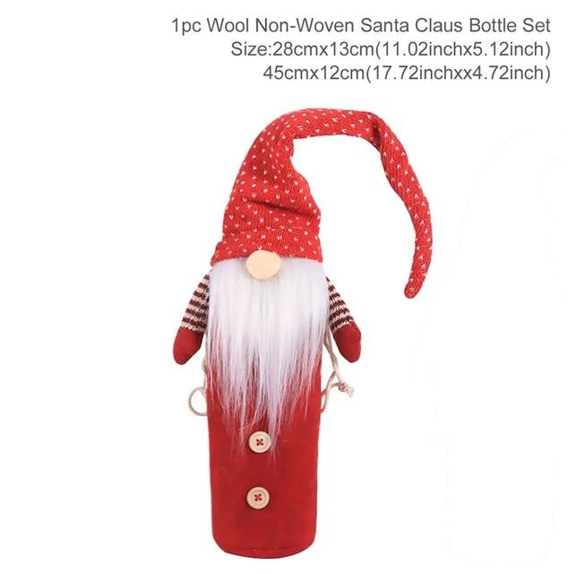 Santa Claus Christmas Wine Bottle Cover  Xmas Ornaments Gifts, New Year 2021