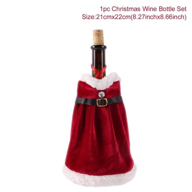Santa Claus Christmas Wine Bottle Cover  Xmas Ornaments Gifts, New Year 2021