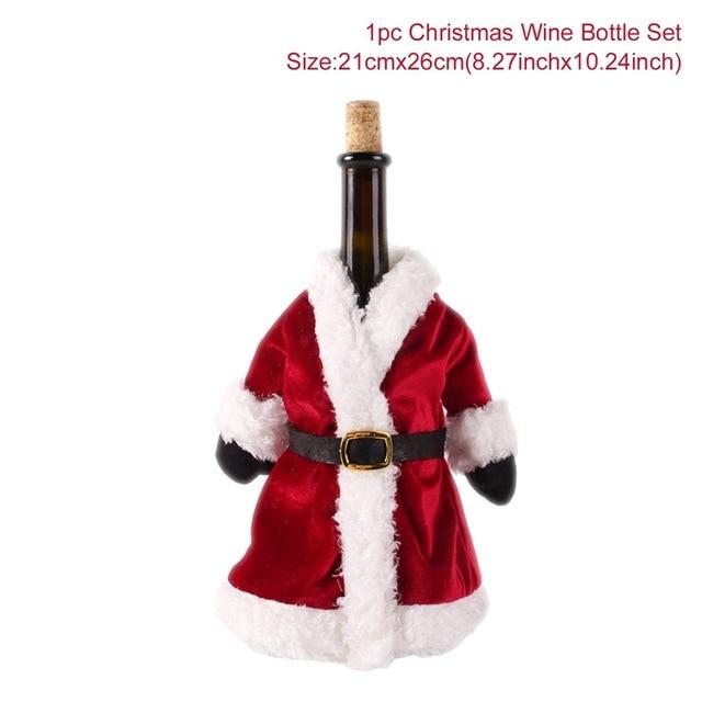 Santa Claus Christmas Wine Bottle Cover  Xmas Ornaments Gifts, New Year 2021