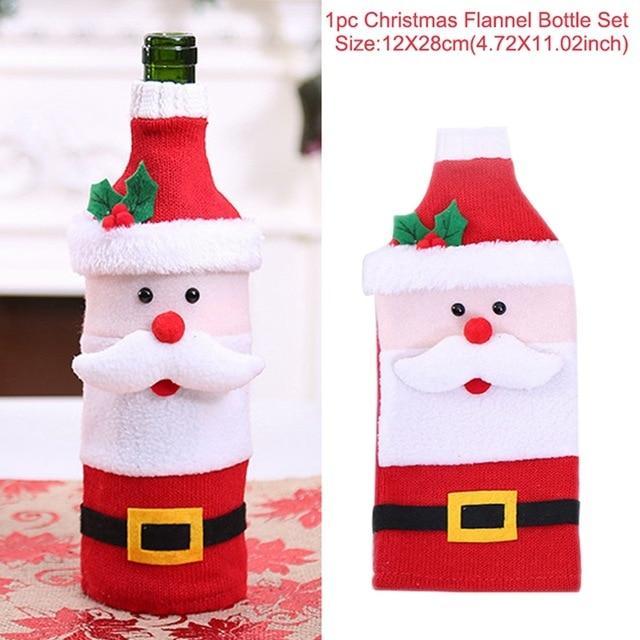 Santa Claus Christmas Wine Bottle Cover  Xmas Ornaments Gifts, New Year 2021