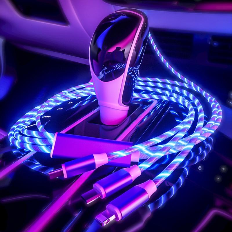 USB phone cable car data line Car phone charging cable fast charging 360 degree magnetic data line  auto accessories