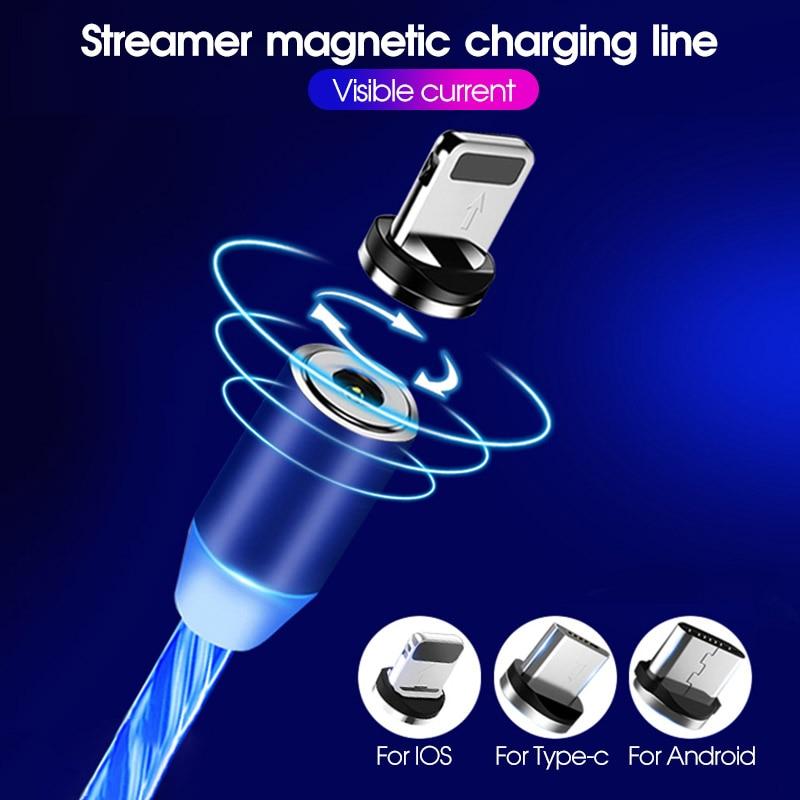 USB phone cable car data line Car phone charging cable fast charging 360 degree magnetic data line  auto accessories
