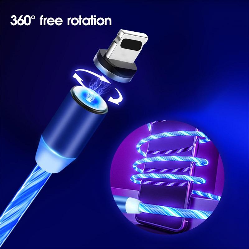 USB phone cable car data line Car phone charging cable fast charging 360 degree magnetic data line  auto accessories