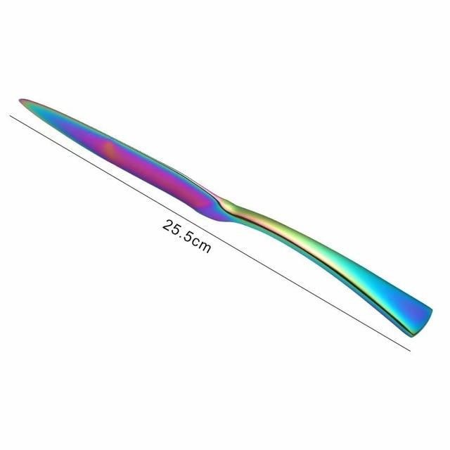 Spklifey Rainbow Cutlery Black Dinnerware Set 304 Stainless Steel Cutlery Set Knife Fork Spoon Tableware Wedding Silverware Set