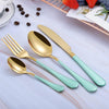 2018 Multi-Colors Rainbow Cutlery Set Dinnerware Set Black Cutlery Kit Fork Knife Stainless Steel Silverware Home Tableware Set
