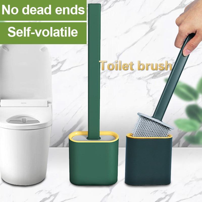 Silicone Brush Toilet Brush Holder Creative Cleaning Brush Set Toilet Brush Holder Set Clean Tool Durable Bathroom Dropshipping