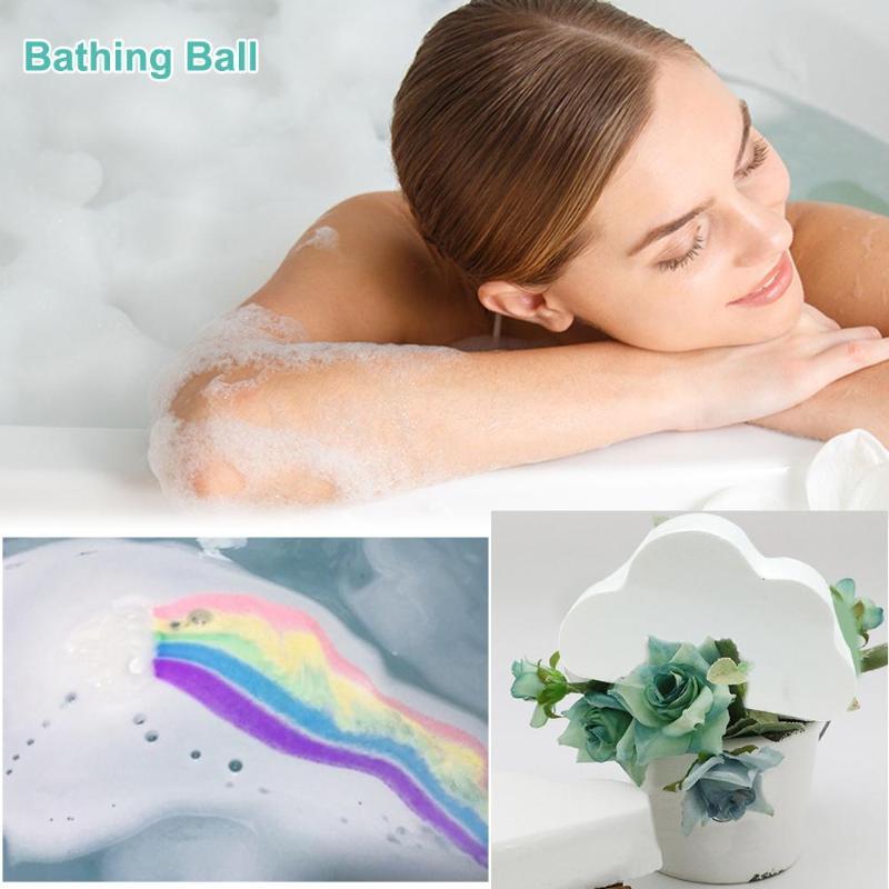 Cloud Rainbow Bath Salt Ball Essential Oil Effervescent Bubble Bath Bombs Skin Care