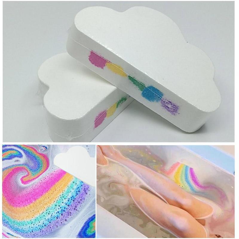 Cloud Rainbow Bath Salt Ball Essential Oil Effervescent Bubble Bath Bombs Skin Care