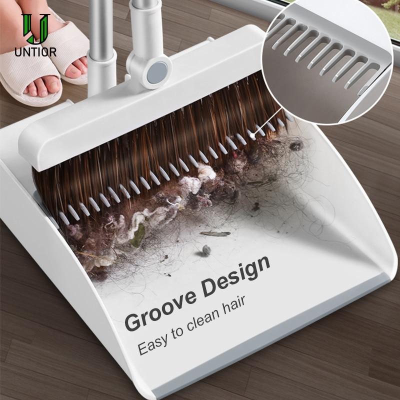 Stainless Steel Built-In Comb Rotating Broom