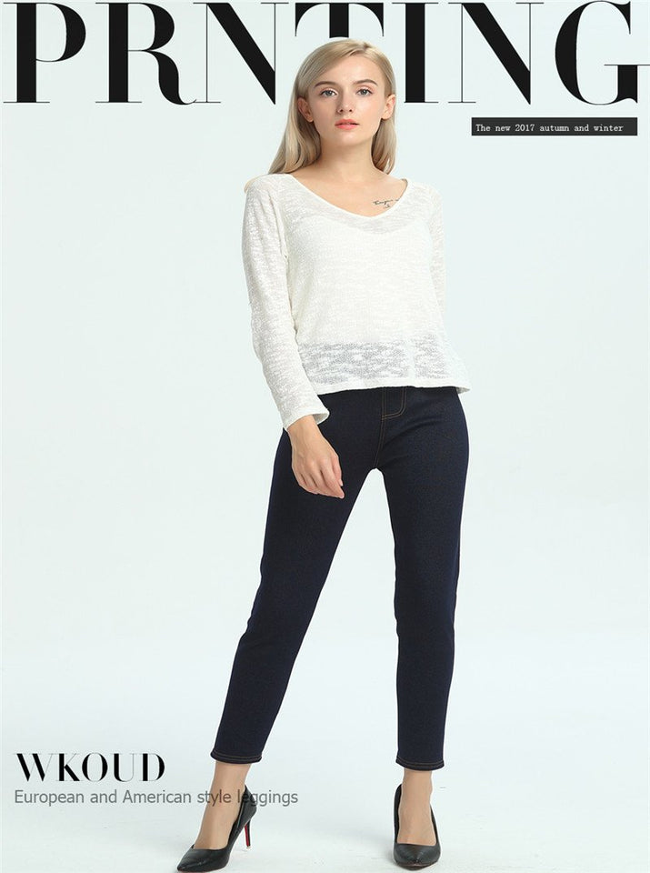 Thermal Fleece Denim Jeggings