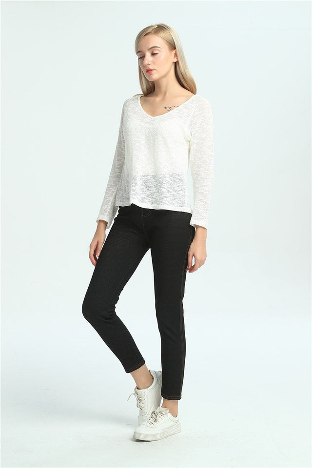 Thermal Fleece Denim Jeggings