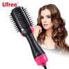 One Step Hair Dryer & Volumizer Salon Hot Air Paddle Styling Brush Negative Ion Generator Hair Straightener Curler