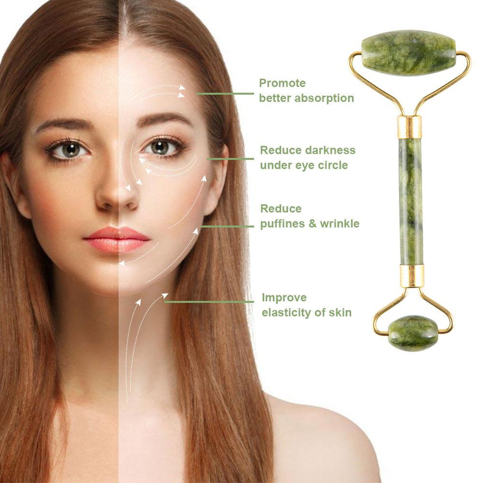 Massager For Face Jade Roller Facial Skin Care Tools Natural  Gouache Scraper Body Back Beauty Slimming Massagers Roller Set