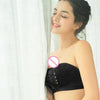 Lace Bandeau Drawstrings Push Up Bra