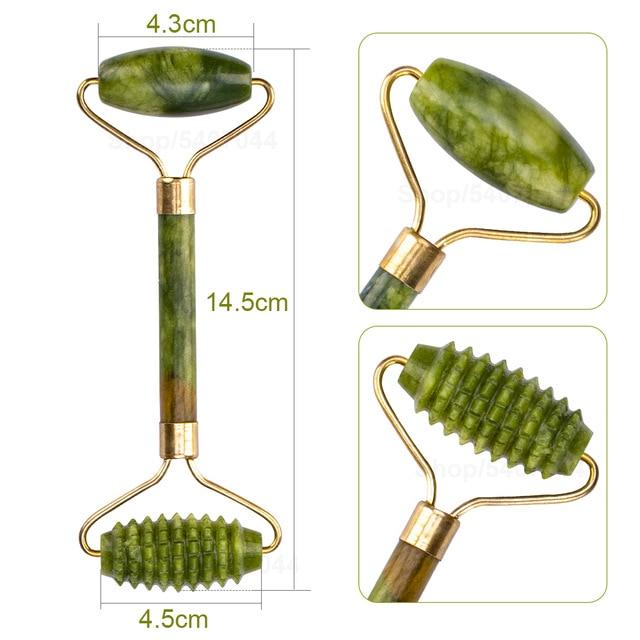 Massager For Face Jade Roller Facial Skin Care Tools Natural  Gouache Scraper Body Back Beauty Slimming Massagers Roller Set