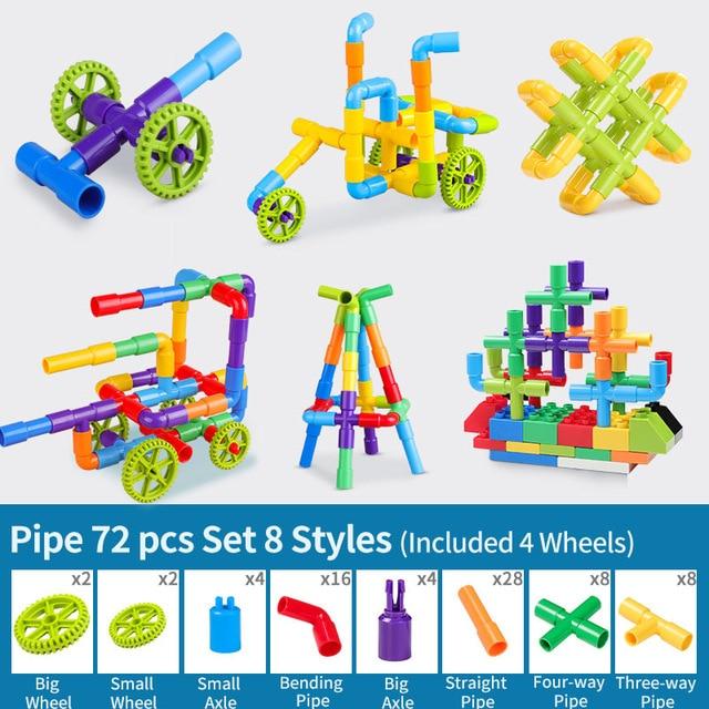 Pipe Building Blocks Toy 72PCS