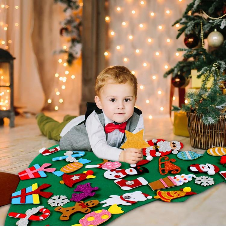 DIY Felt Christmas Tree Decor Santa Claus Kids Toys Christmas Decor
