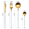 Gold Cutlery Set Forks Knives Spoons 18/10 Stainless Steel Dinner Dinnerware Set Fork Spoon Knife Chopsticks Set Dropshipping