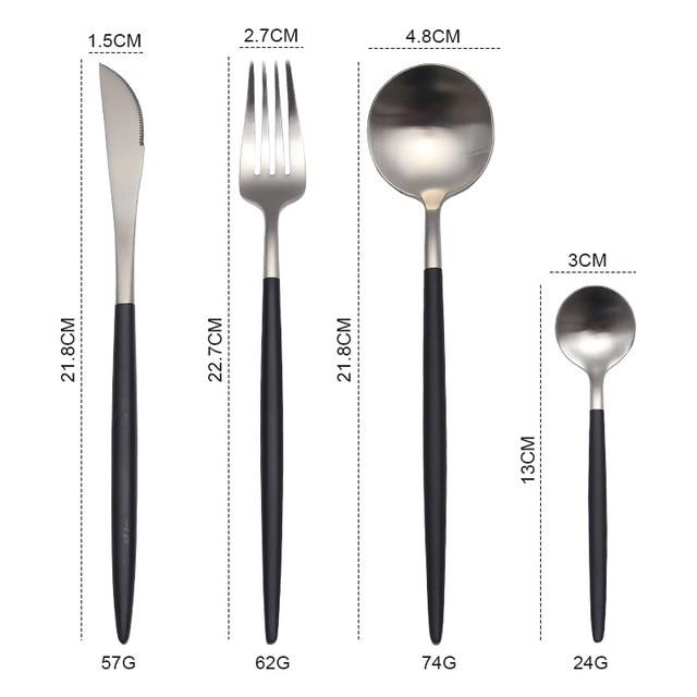 Gold Cutlery Set Forks Knives Spoons 18/10 Stainless Steel Dinner Dinnerware Set Fork Spoon Knife Chopsticks Set Dropshipping
