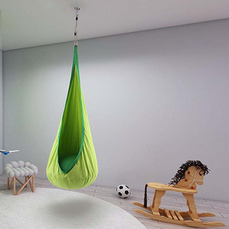 Swing Pod Children Roof Air Cushion Hammock Chair Courtyard Zipper Hanging Seat Home Space Saving Comfortable Indoor Tree