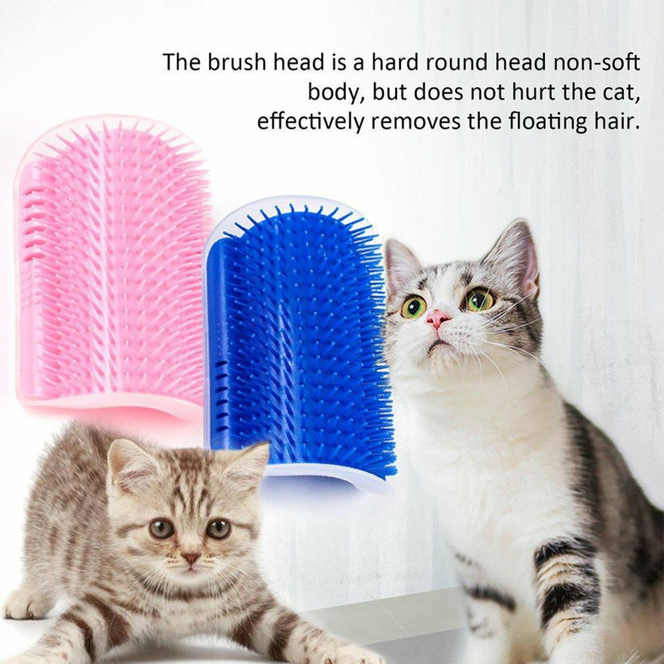 Pet Products For Cats Brush Corner Cat Massage Self Groomer Comb Brush With Catnip Cat rubs the face a tickling comb
