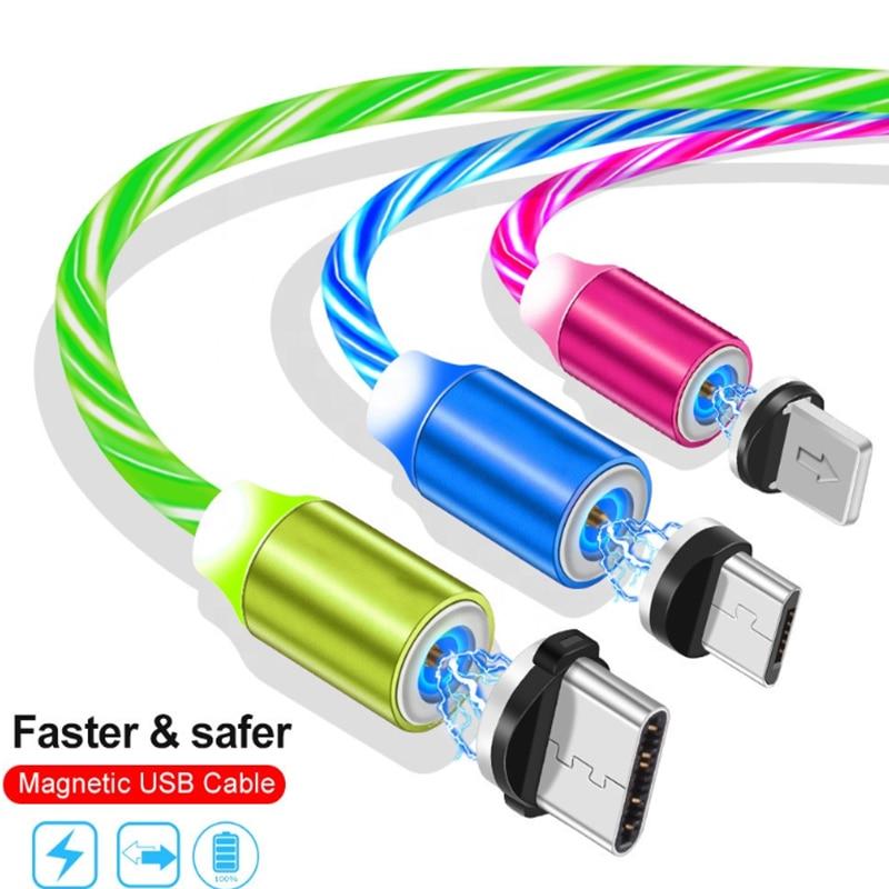 USB phone cable car data line Car phone charging cable fast charging 360 degree magnetic data line  auto accessories